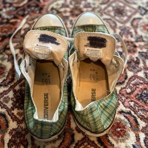 Converse All Stars. Green plaid